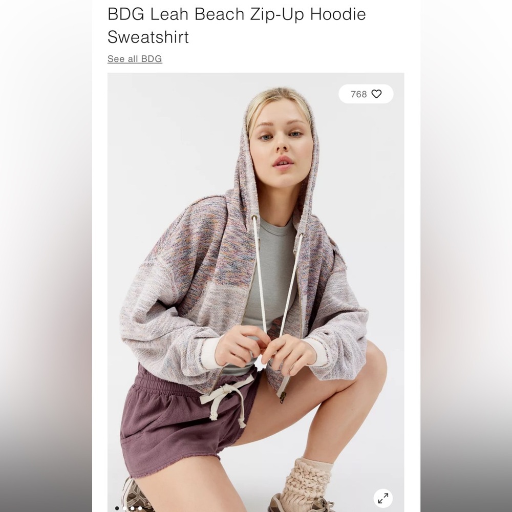 NWT BDG Cropped zip up